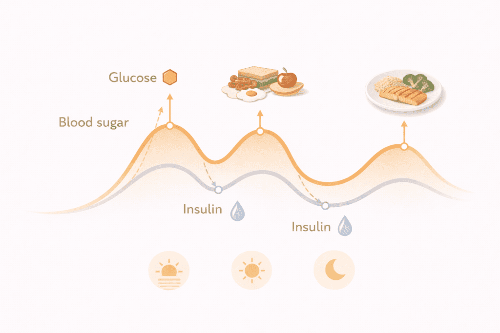 Blood sugar and insulin changes explaining why women over 30 gain weight on the same diet